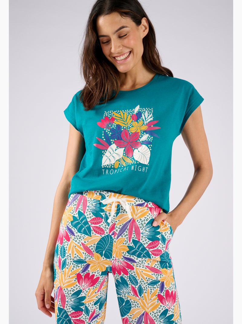T-shirt de pyjama en pur coton - Damart Moutarde - Kiabi