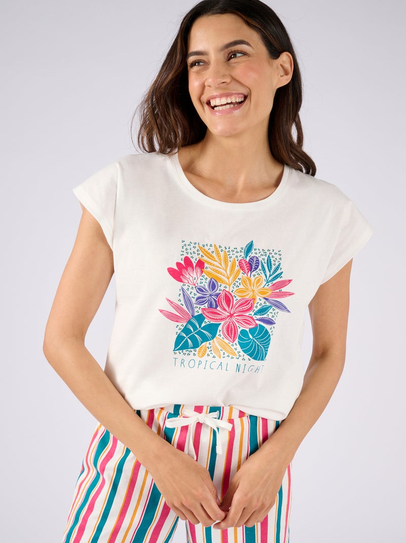 T-shirt de pyjama en pur coton - Damart Rouge - Kiabi