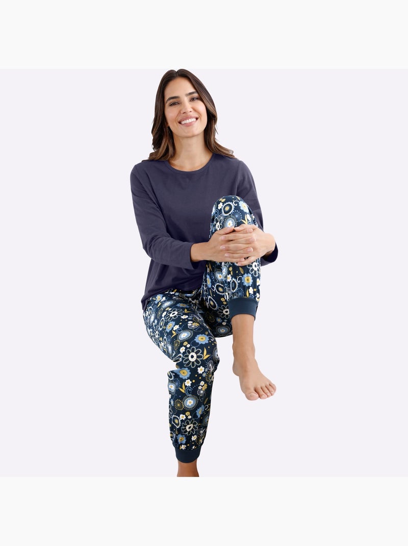 T-shirt de pyjama jersey fin - taille standard - moda vilona Bleu nuit - Kiabi
