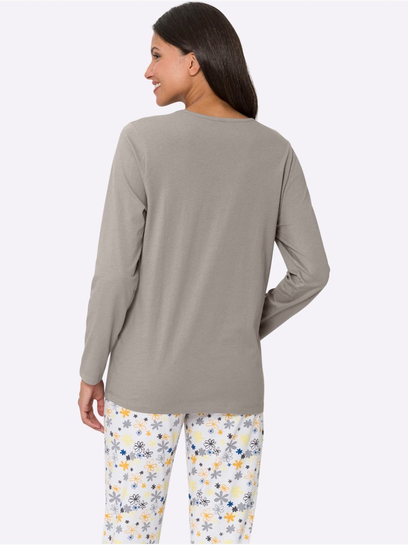 T-shirt de pyjama jersey fin - taille standard - moda vilona Gris foncé - Kiabi