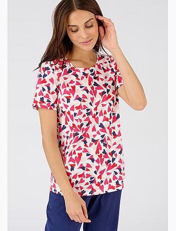 T-shirt de pyjama pur coton peigné - Damart