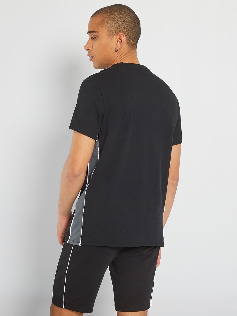 T-shirt de sport à col rond noir - Kiabi