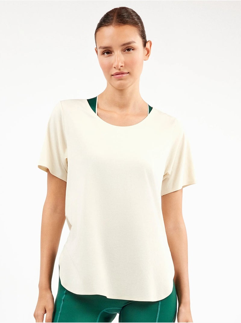 T-shirt de sport à manches courtes Beige - Kiabi