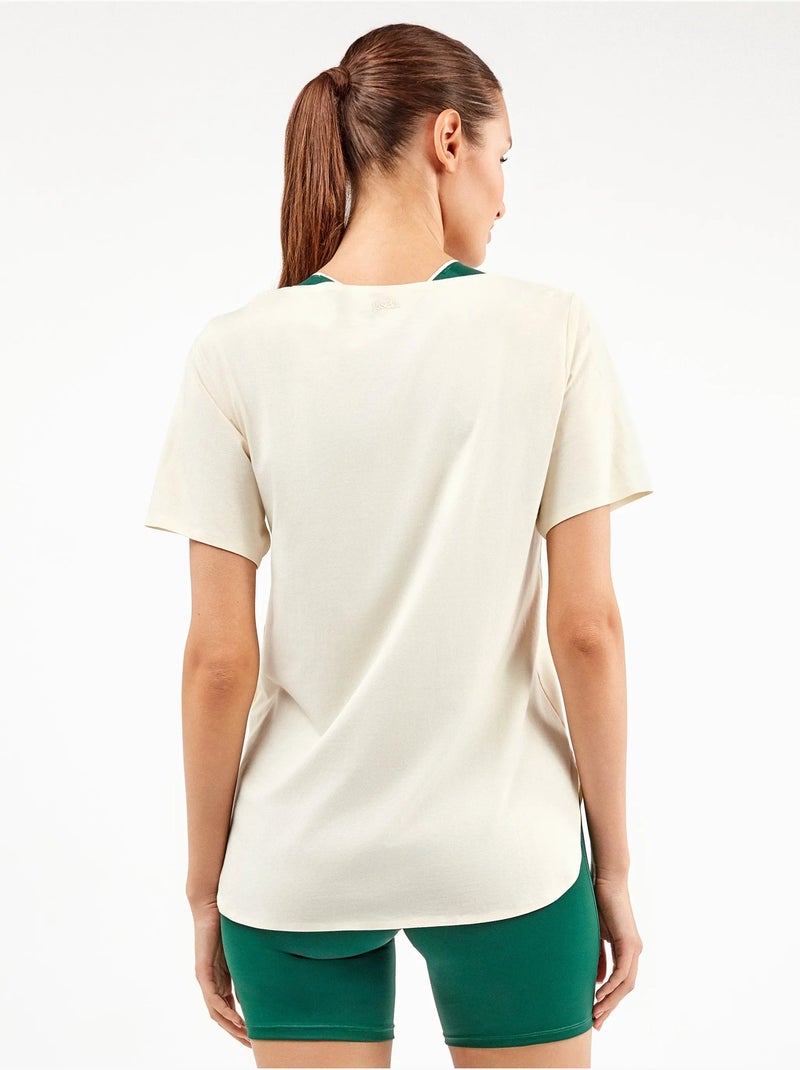 T-shirt de sport à manches courtes Beige - Kiabi