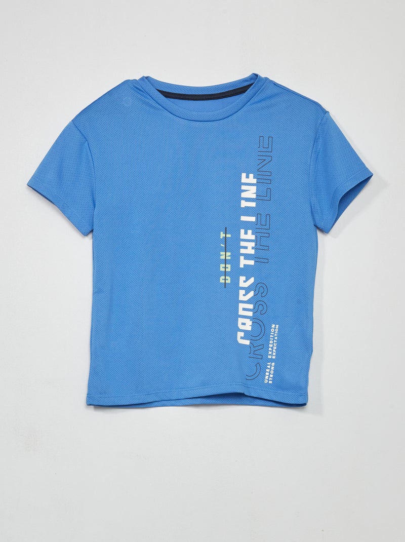 T-shirt de sport avec imprimé Bleu - Kiabi