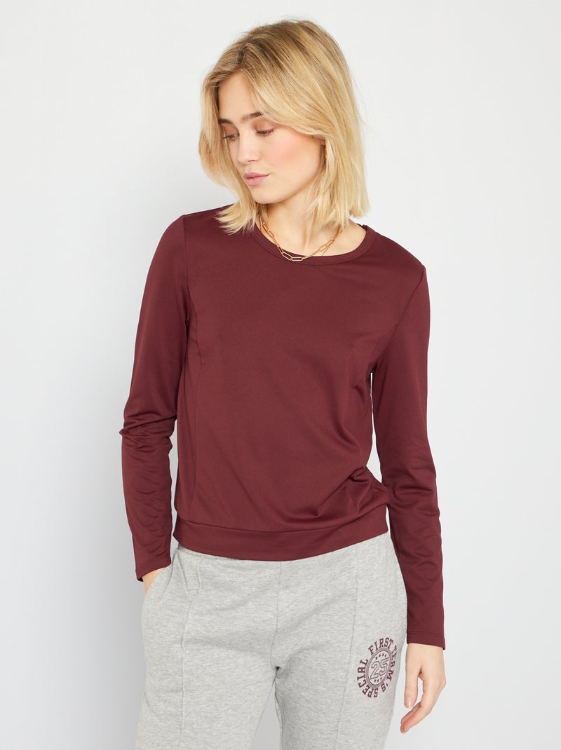 T-shirt de sport bordeaux foncé - Kiabi