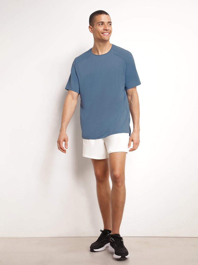 T-Shirt de Sport Col Rond Dim Move Bleu denim - Kiabi
