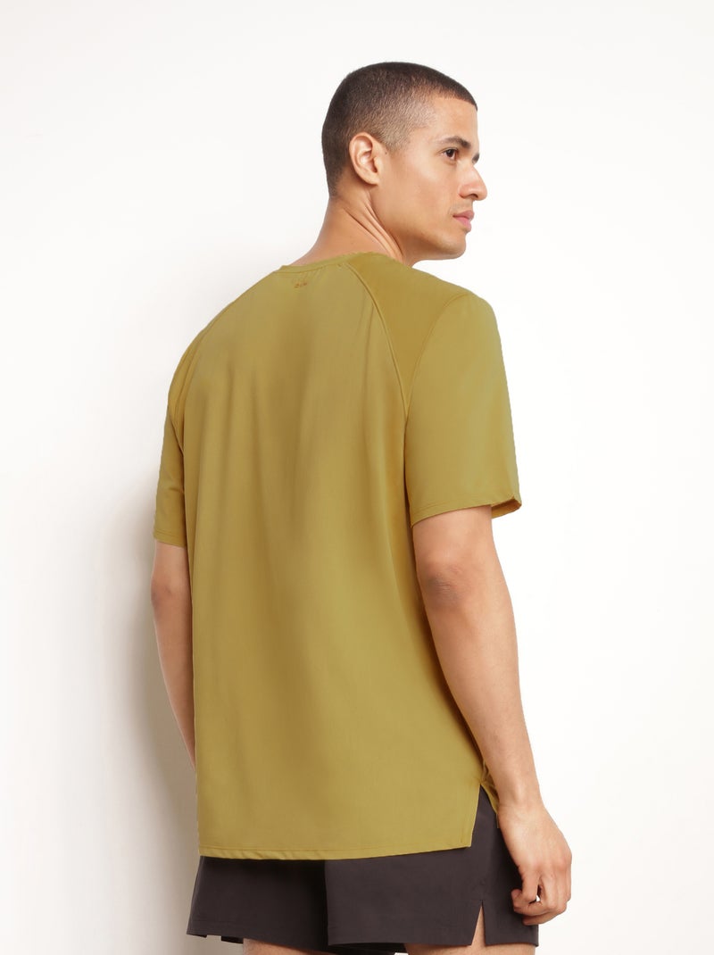 T-Shirt de Sport Col Rond Dim Move Jaune - Kiabi