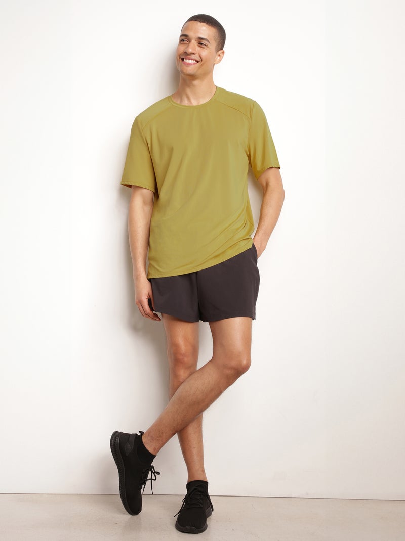 T-Shirt de Sport Col Rond Dim Move Jaune - Kiabi