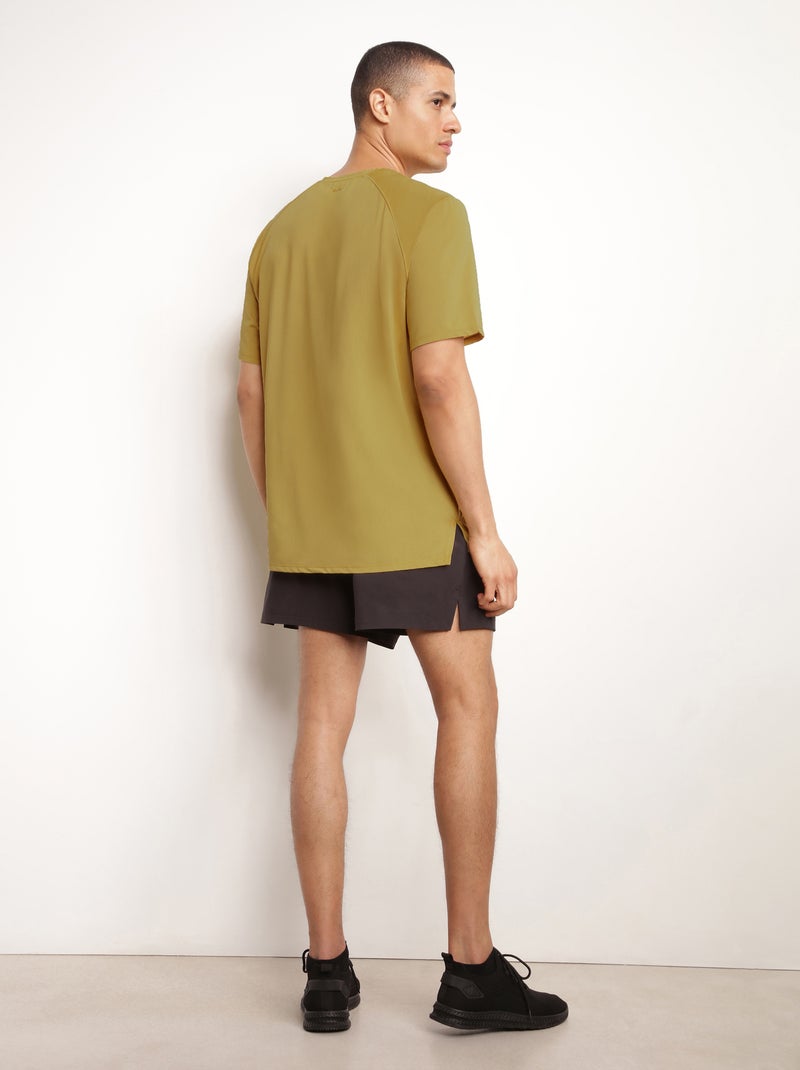 T-Shirt de Sport Col Rond Dim Move Jaune - Kiabi