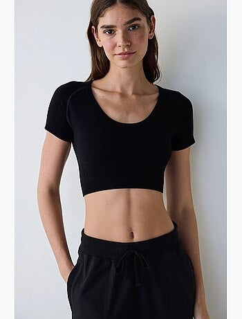 T-shirt de sport court manches courtes sans coutures ajusté penti
