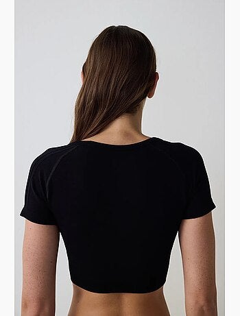 T-shirt de sport court manches courtes sans coutures ajusté penti