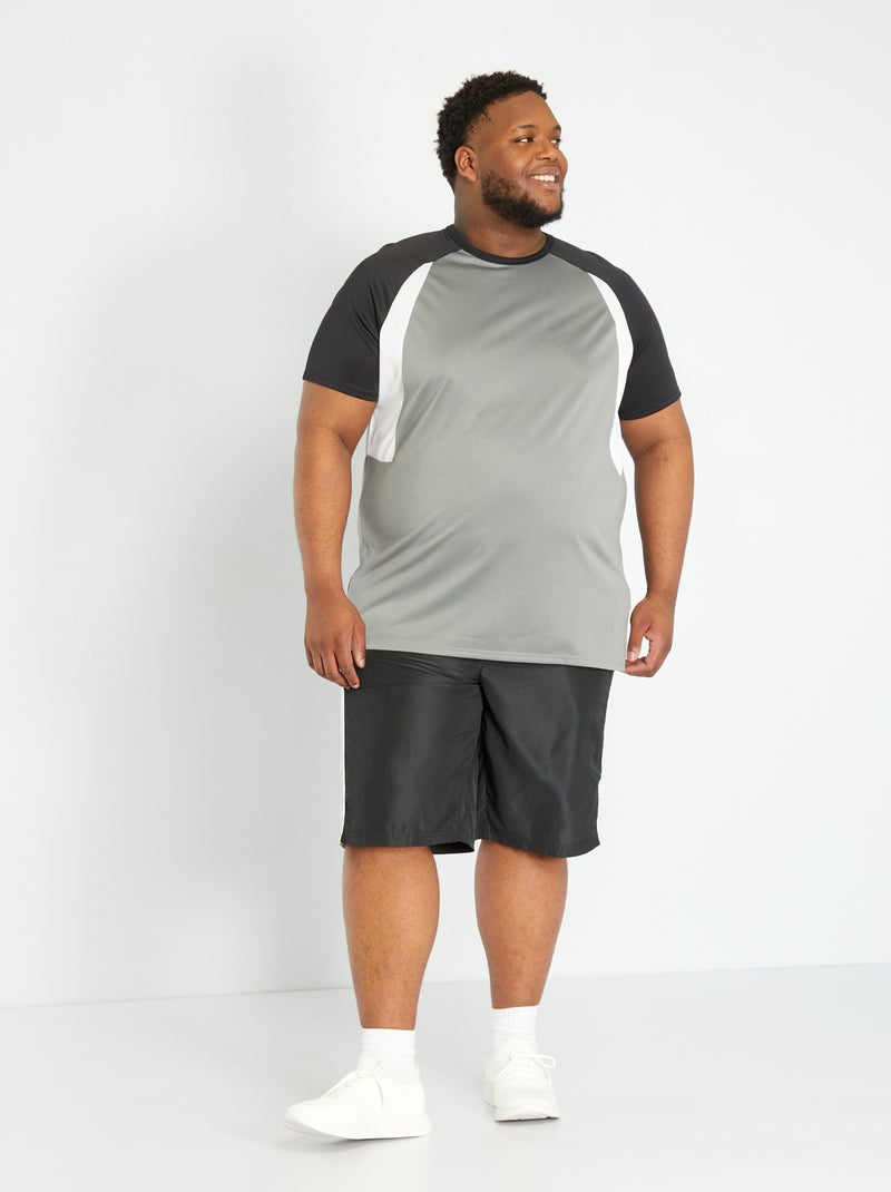 T-shirt de sport en microfibre gris - Kiabi