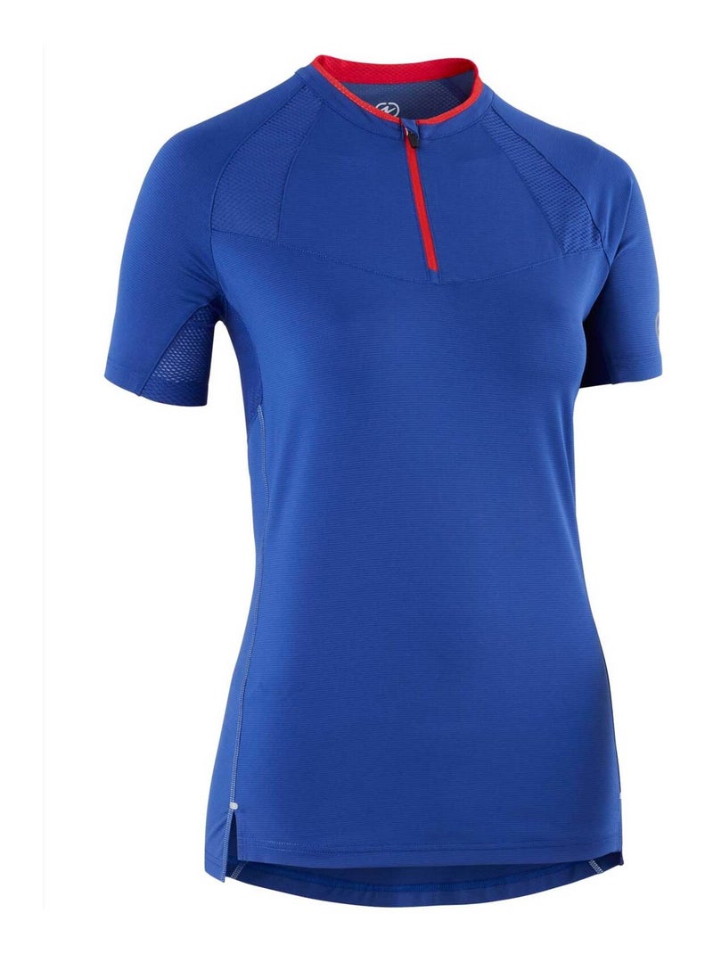 T-shirt de sport respirant col zippé (femme) - DamartSport Bleu foncé - Kiabi
