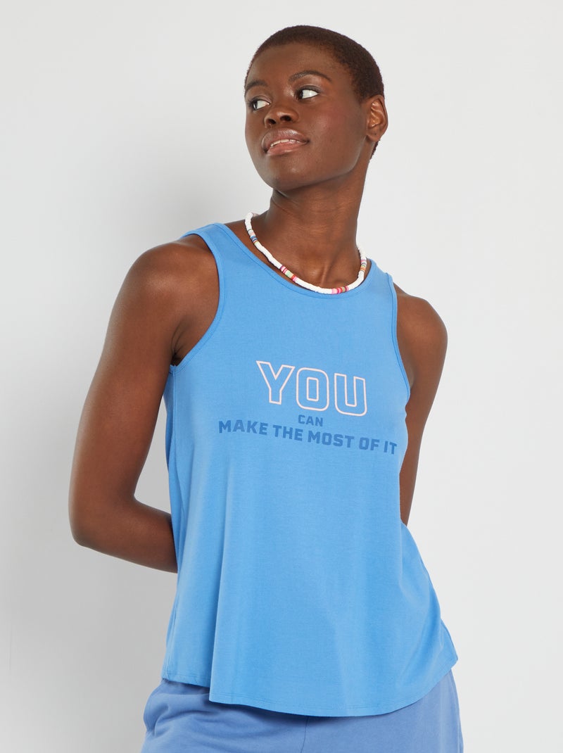 T-shirt de sport sans manches Bleu - Kiabi