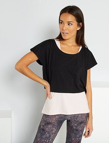 T-shirt de yoga 2 en 1