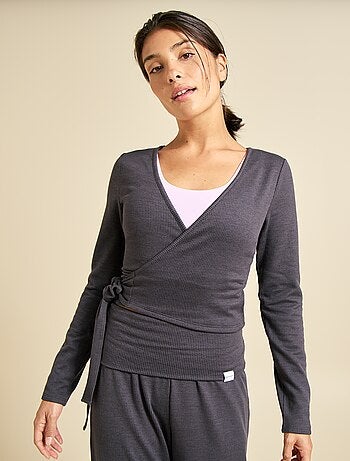 Ekstract - T-shirt de yoga cache-cœur à manches longues