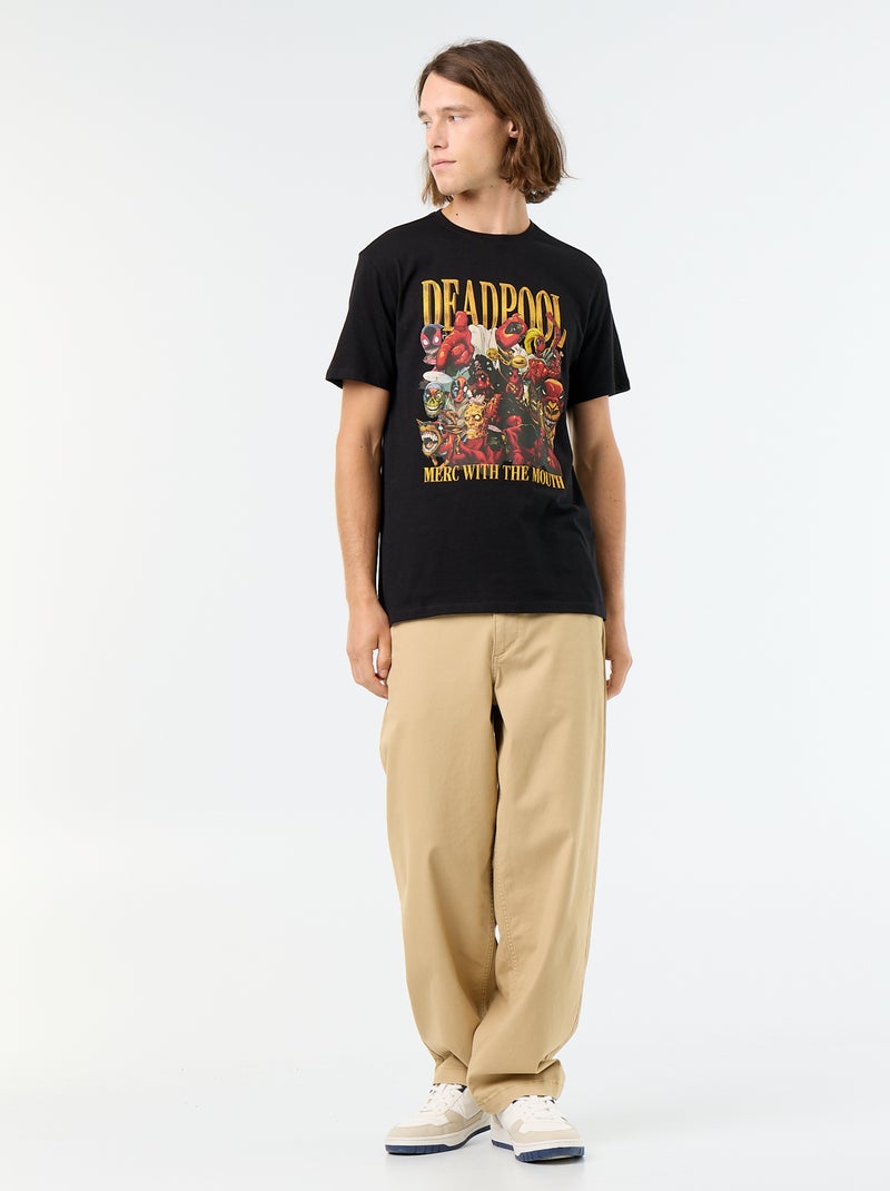 T-shirt 'Deadpool' 'Marvel' à manches courtes Noir - Kiabi
