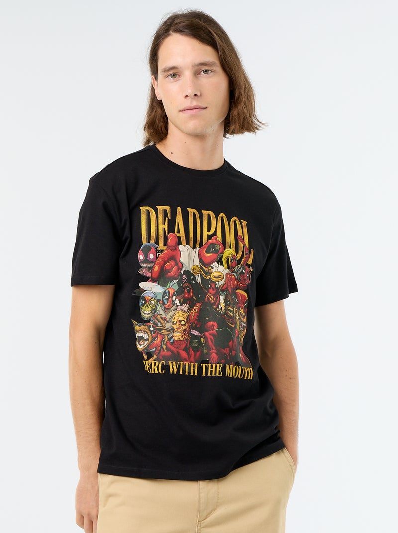 T-shirt 'Deadpool' 'Marvel' à manches courtes Noir - Kiabi