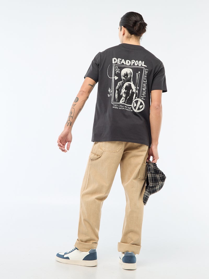 T-shirt 'Deadpool' 'Marvel' imprimé recto-verso Noir - Kiabi