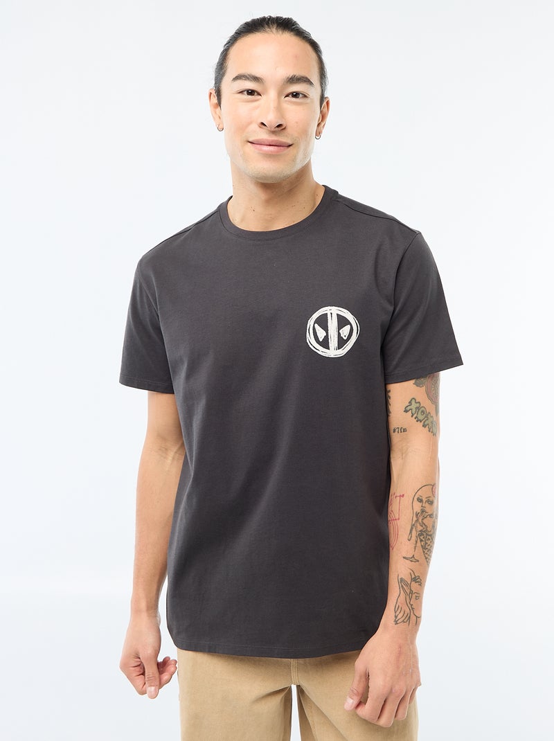 T-shirt 'Deadpool' 'Marvel' imprimé recto-verso Noir - Kiabi