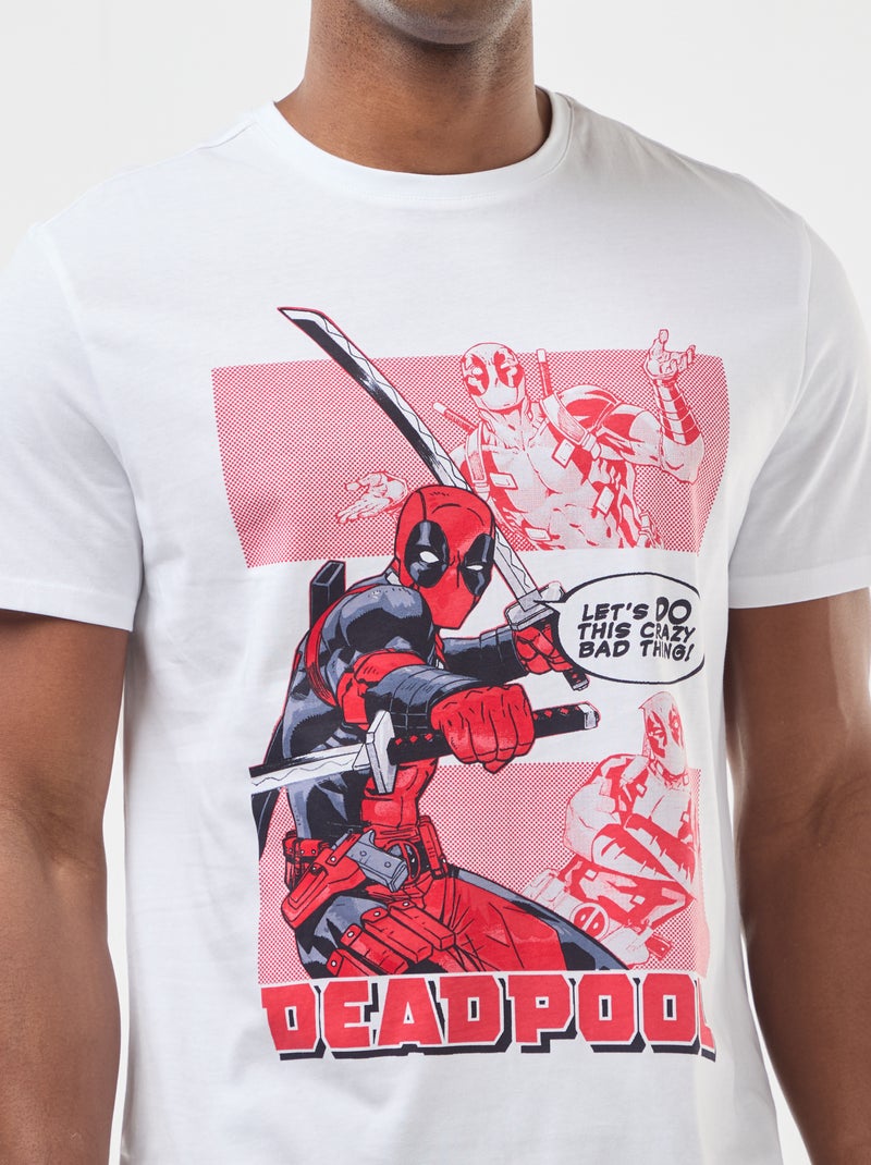 T-shirt 'Deadpool' 'Marvel' manches courtes Blanc - Kiabi