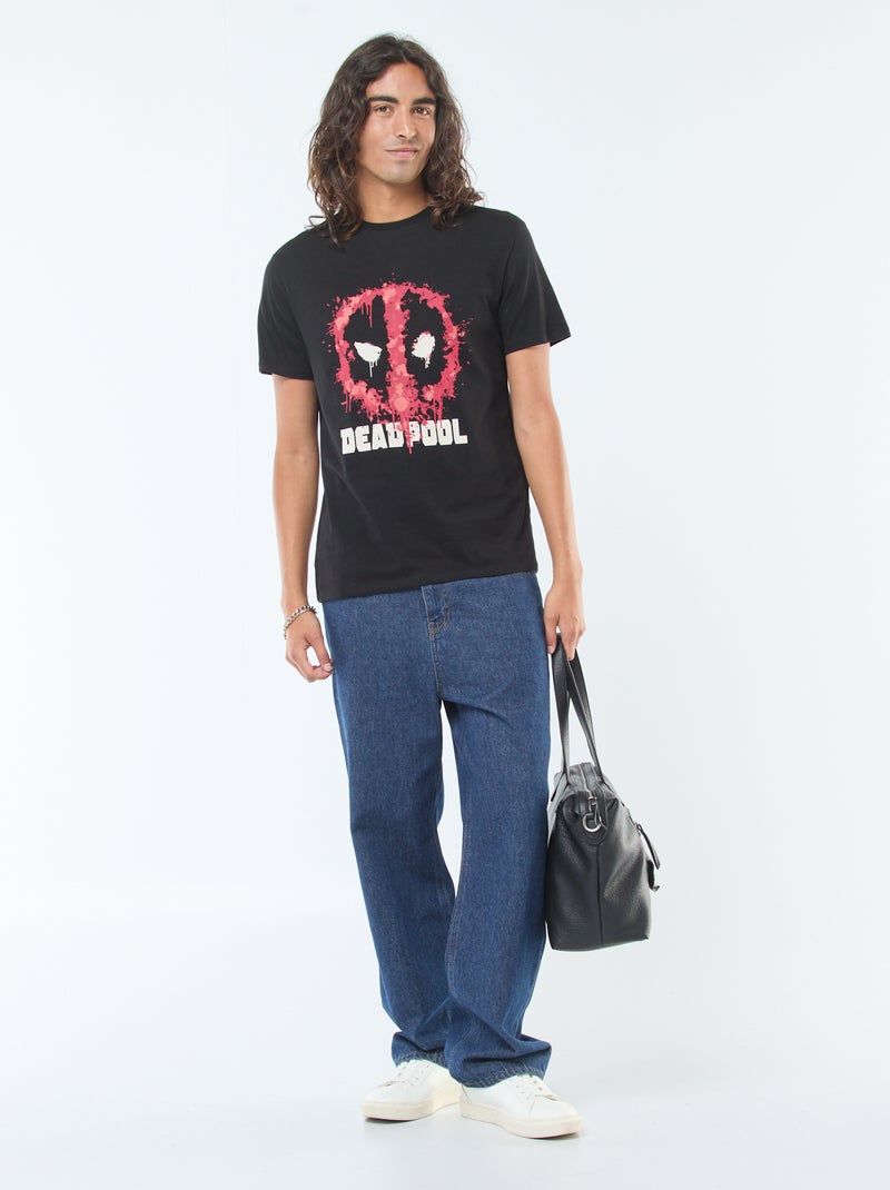 T-shirt 'Deadpool' 'Marvel' manches courtes Noir - Kiabi