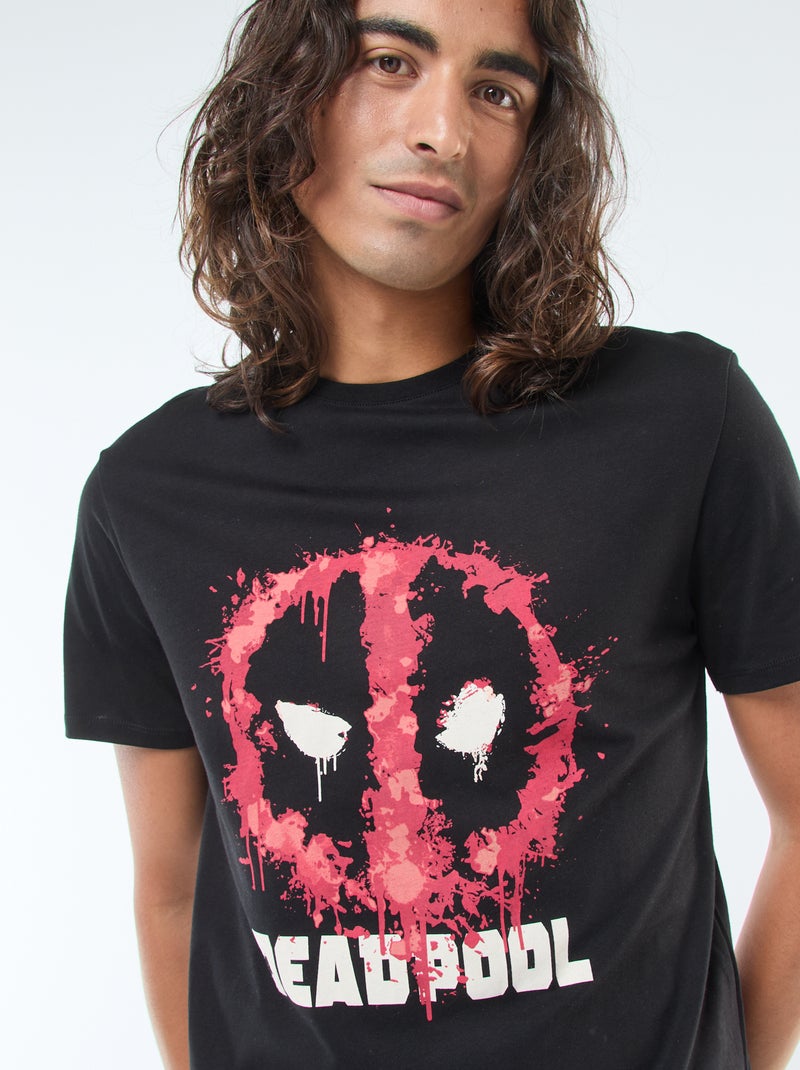 T-shirt 'Deadpool' 'Marvel' manches courtes Noir - Kiabi
