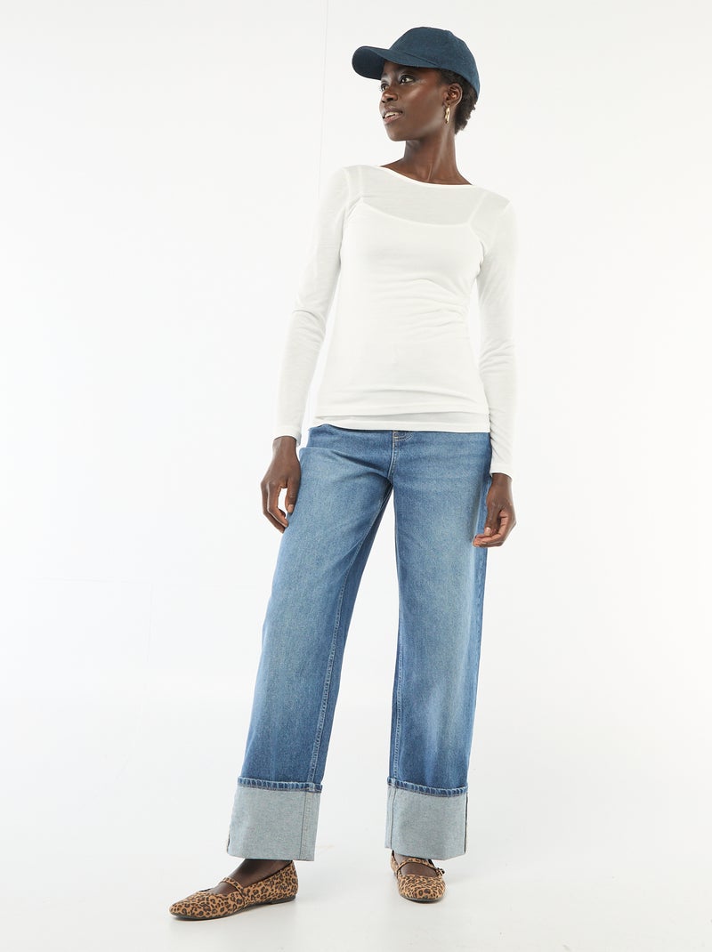 T-shirt débardeur 2-en-1 Blanc - Kiabi