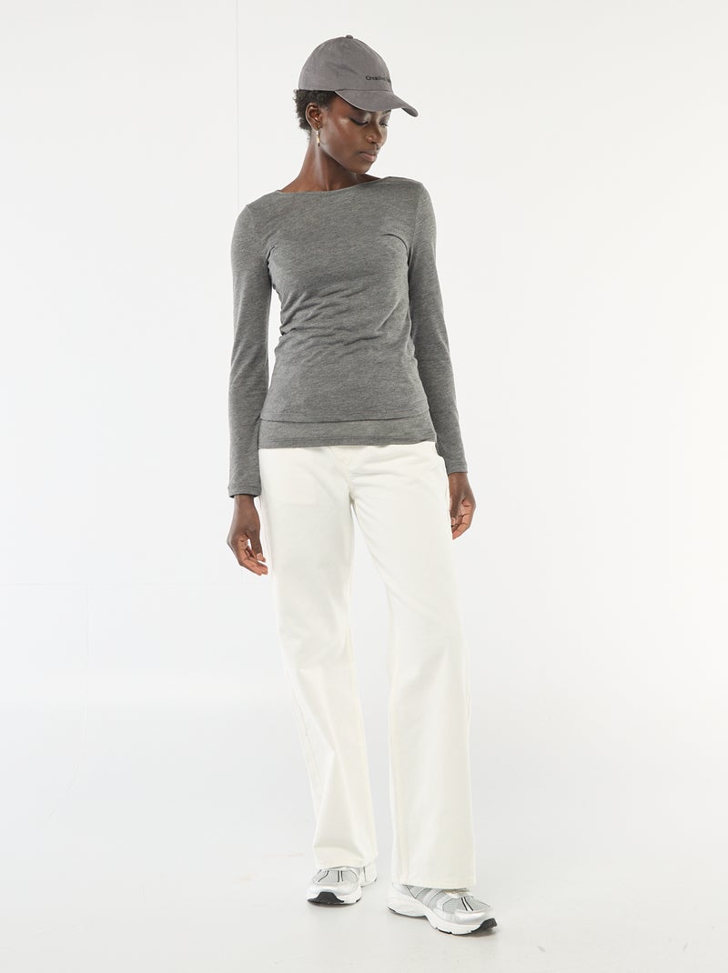 T-shirt débardeur 2-en-1 Gris - Kiabi