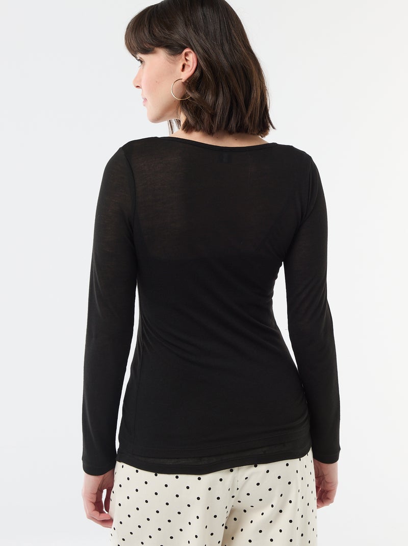 T-shirt débardeur 2-en-1 Noir - Kiabi