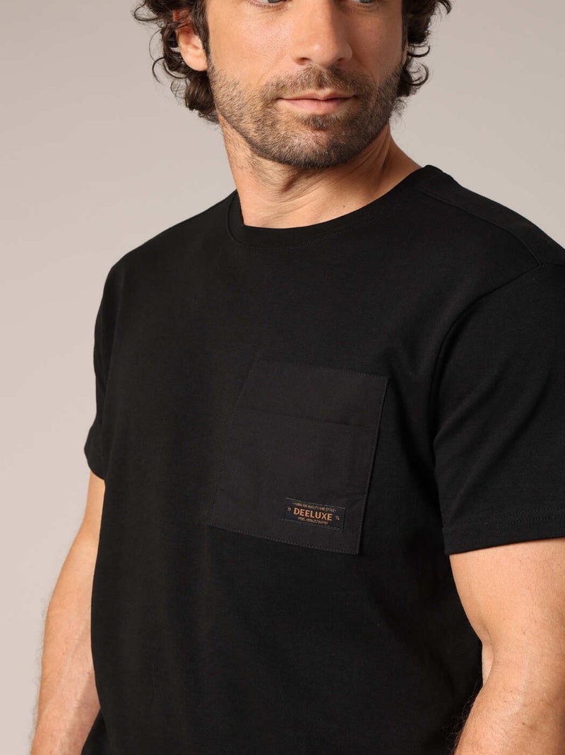 T-shirt décontracté avec poche poitrine contrastée 'Deeluxe' Noir - Kiabi