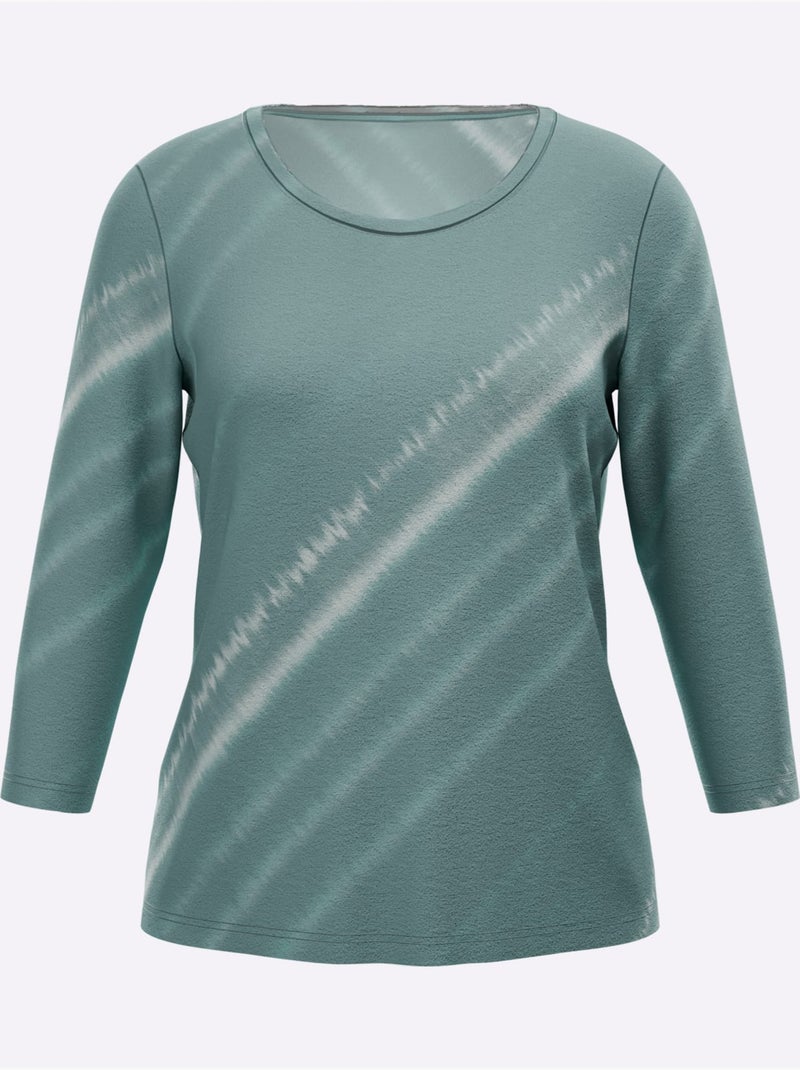 T-shirt dégradé de couleur - taille standard - helline Vert Sauge - Kiabi