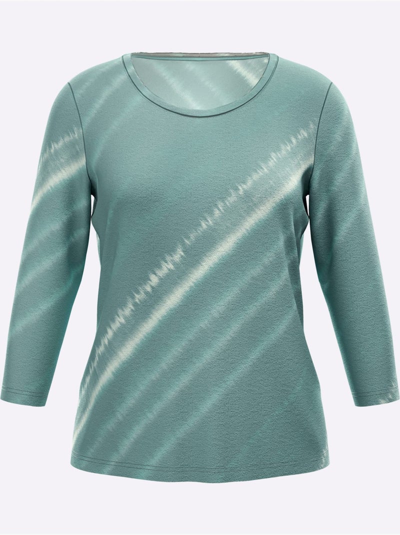 T-shirt dégradé de couleur - taille standard - helline Vert Sauge - Kiabi