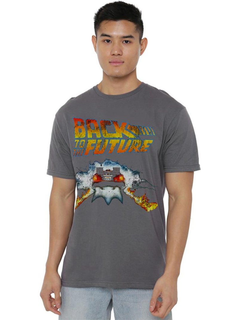 T-shirt delorean - retour vers le futur Gris Gris anthracite - Kiabi