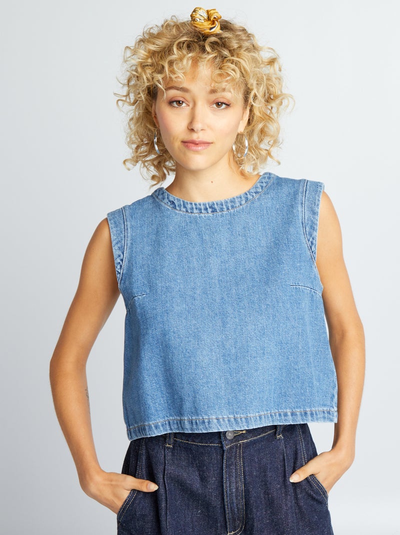 T-shirt denim x chanvre Bleu - Kiabi