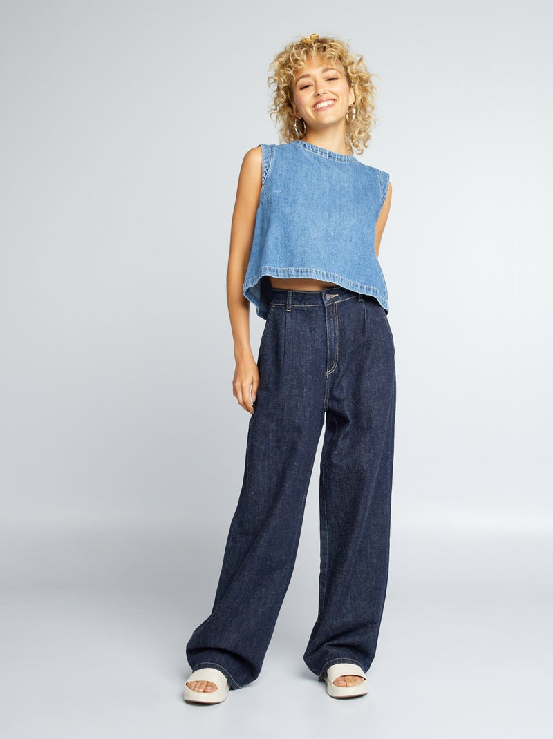 T-shirt denim x chanvre Bleu - Kiabi