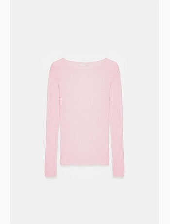 T-shirt dentelle col bateau manches longues dilvin