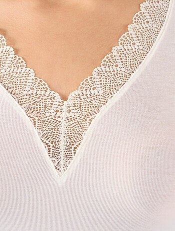 T-shirt dentelle manches longues Thermolactyl Sensitive - Damart