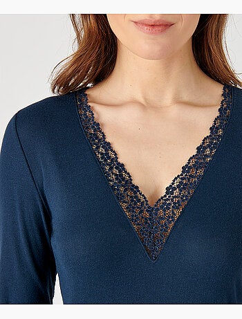 T-shirt dentelle manches longues Thermolactyl Sensitive thermique - Damart