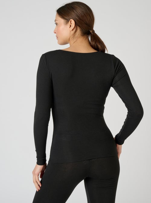 T-shirt dentelle manches longues Thermolactyl Sensitive - Damart - Kiabi