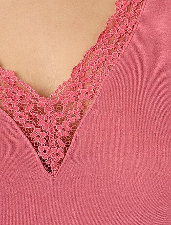 T-shirt dentelle manches longues Thermolactyl Sensitive - Damart