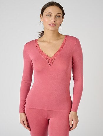 T-shirt dentelle manches longues Thermolactyl Sensitive - Damart