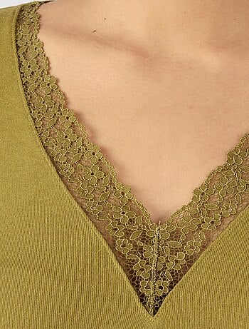 T-shirt dentelle manches longues Thermolactyl Sensitive - Damart