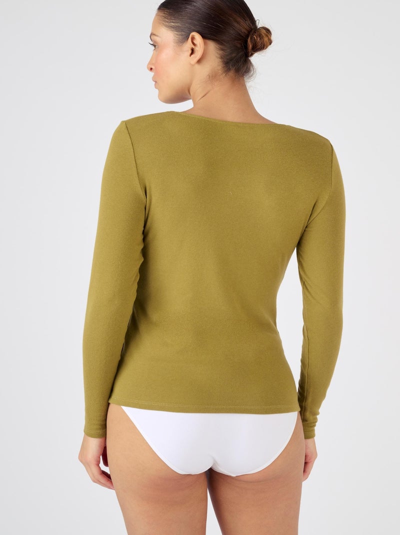 T-shirt dentelle manches longues Thermolactyl Sensitive - Damart Vert - Kiabi