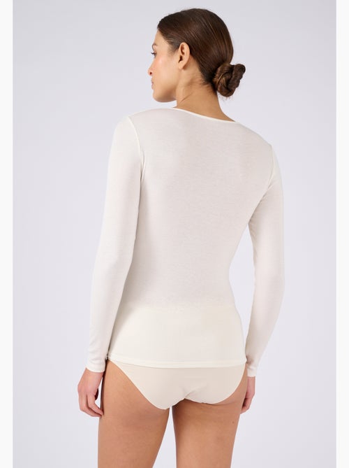 T-shirt dentelle manches longues Thermolactyl Sensitive thermique - Damart - Kiabi