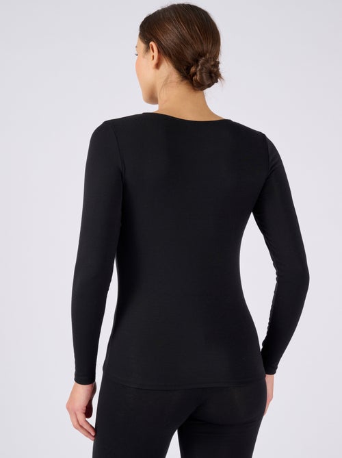 T-shirt dentelle manches longues Thermolactyl Sensitive thermique - Damart - Kiabi