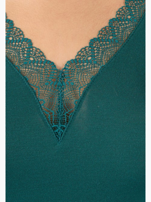 T-shirt dentelle manches longues Thermolactyl Sensitive thermique - Damart - Kiabi