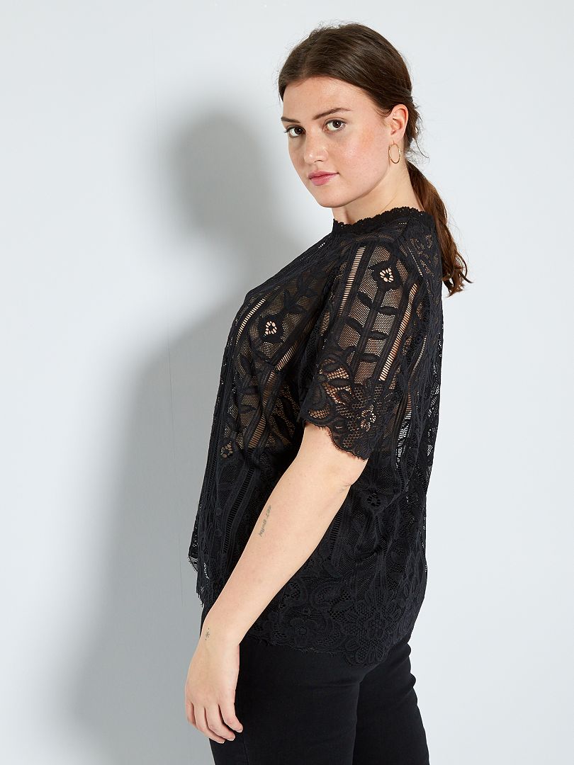 t shirt noir dentelle