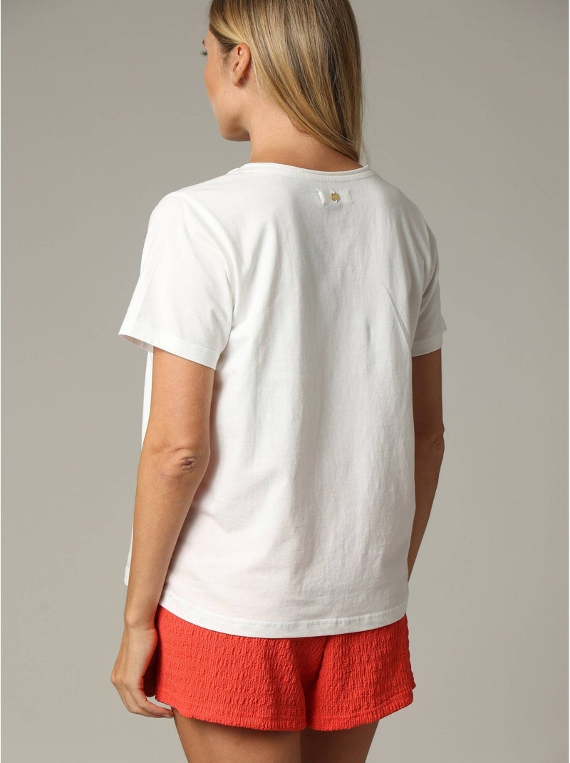 T-shirt desire 100% coton à la coupe classique avec imprimé 'deeluxe' Blanc cassé - Kiabi
